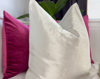 Luxury Velvet White Cushion Cover Home Decor White Accent Pillow White Velvet Throw Pillow Covers (All Sizes)