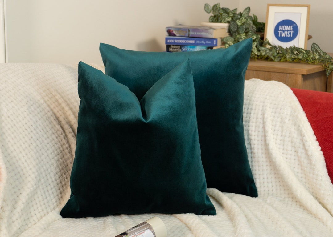 Luxury Velvet Emerald Green Plush Cushion Cover Emerald Green Etsy