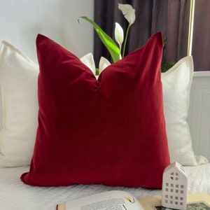 Velvet Burgundy Cushion Cover Scatter Wine Red Cushion Cover Home Decor Burgundy Throw Pillow Covers (All Sizes)