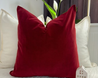 Velvet Burgundy Cushion Cover Scatter Wine Red Cushion Cover Home Decor Burgundy Throw Pillow Covers (All Sizes)