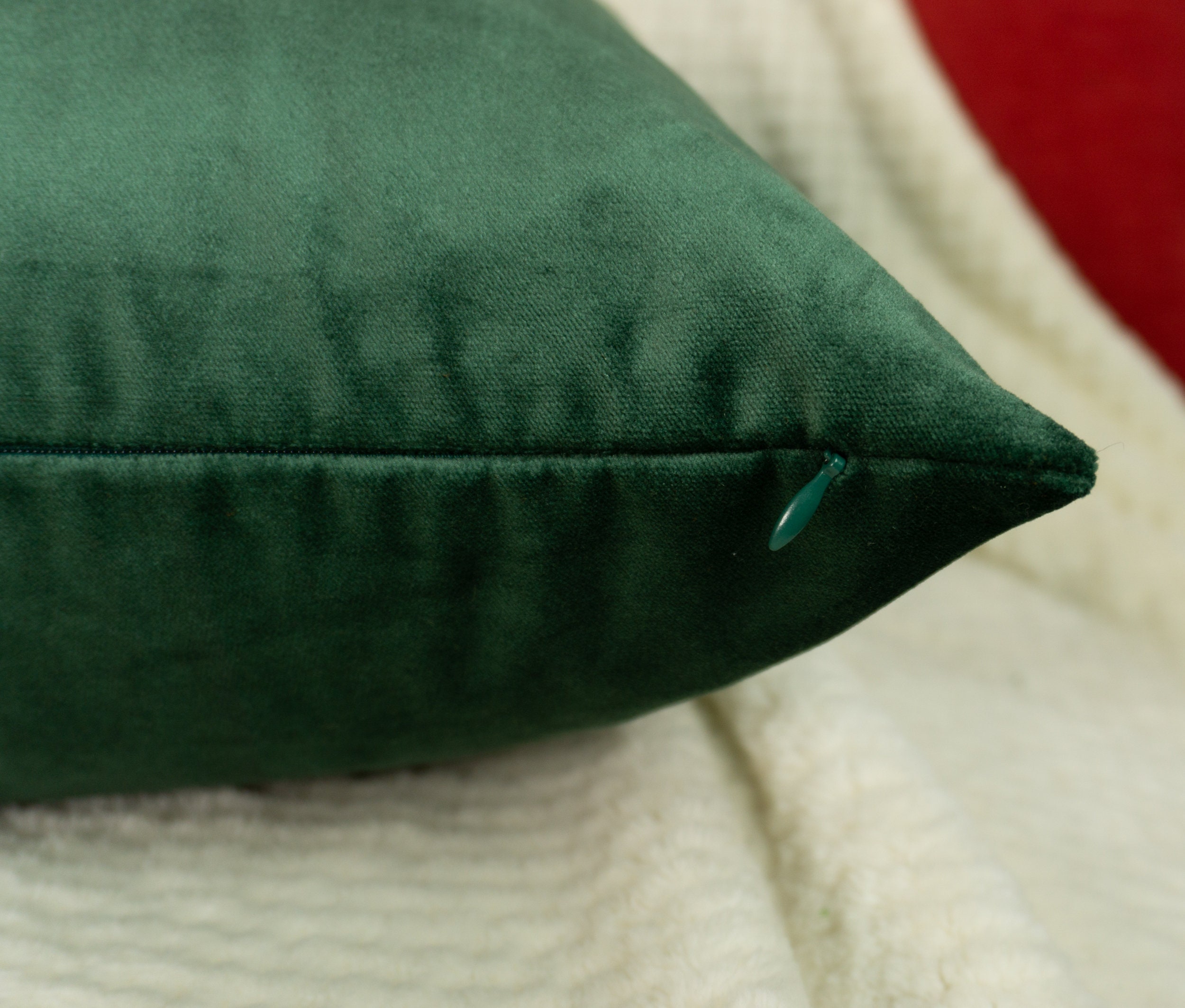 Luxury Dark Green Velvet Cushion Cover Plush Velvet Emerald Etsy UK