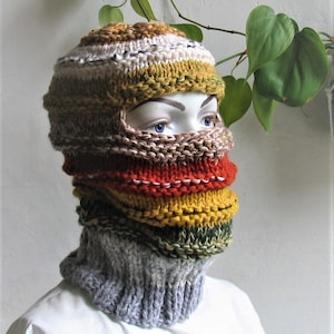 Gehäkelte Balaclava: Bunte Acryl Wintermütze, Unisex Ski Maske