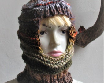 Crochet Balaclava: Multicoloured Vegan Acrylic Winter Hat