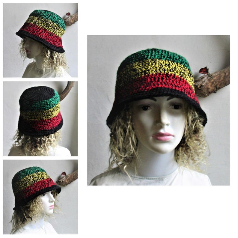 Handgemaakte Gehaakte Bucket Hat Voor Dreads Dreadlocks Bucket Etsy