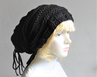 Knit Dreadlock Beanie: Vegan Acrylic Cable, Dread Wrap Hat