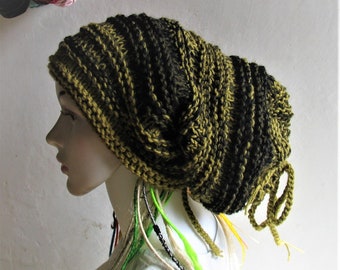 Handgemachte Unisex Dreads Lang / Beanie Mütze / Slouchy Dread Mütze