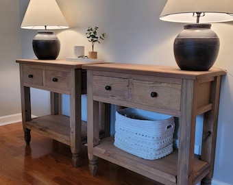Rustic Modern Farmhouse style nightstands / end tables /bedroom furniture/ minimalistic/wood furniture