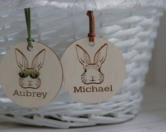 Easter Basket Tags, Bunny Easter Tags, Personalized Rabbit Easter Basket Tags, Easter basket, Custom Easter Place cards, Easter Gifts
