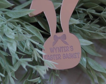 Acrylic Easter Basket Name charm, Personalized Easter Basket Tags, Custom Easter Basket Charm, Name Gift Tag, Acrylic Tags, Kids Name Sign