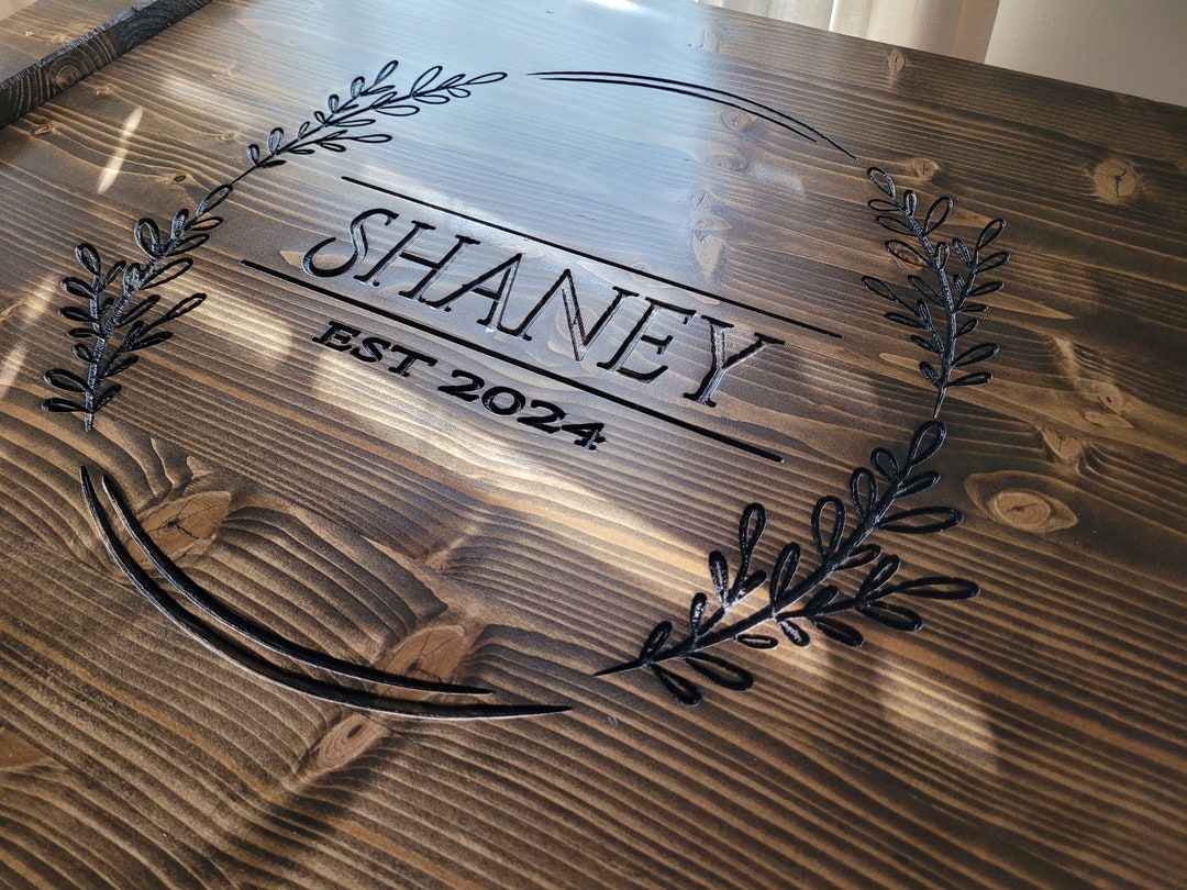 Handmade stove top cover| noodle board| Engraved Stovetop Cover| Flower wreath design| Custom Gifts| Wood Stovetop Cover| Wood Noodle board