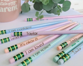 Engraved Pastel Pencils|  #2 Pastel Pencils| Back to school Pencil | Personalized Pencils for teachers and students