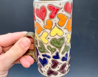 Rainbow Hearts Shot Glass/Bud Vase