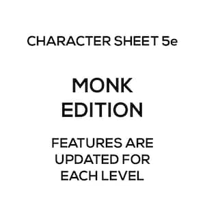 Charakterbogen 5e: Mönch Edition