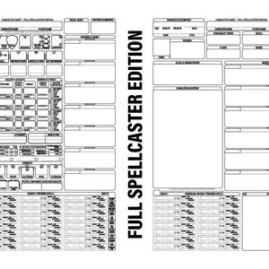 2020 Character Sheets: Five Sheet Edition - Etsy