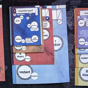 Printable Spell Cards 5e - SRD5.1 - Class, Bonus, Cantrips to 9th Level ...