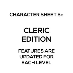 Character Sheet 5e: Cleric Edition