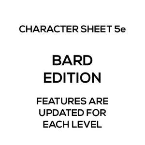 Character Sheet 5e: Bard Edition
