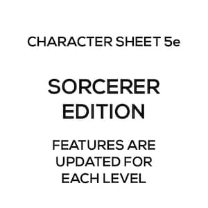 Character Sheet 5e: Sorcerer Edition