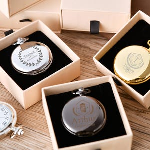 personalized pocket watch best man gifts, custom pocket watch with chains, wedding party gift, groomsmen gifts pocket watches