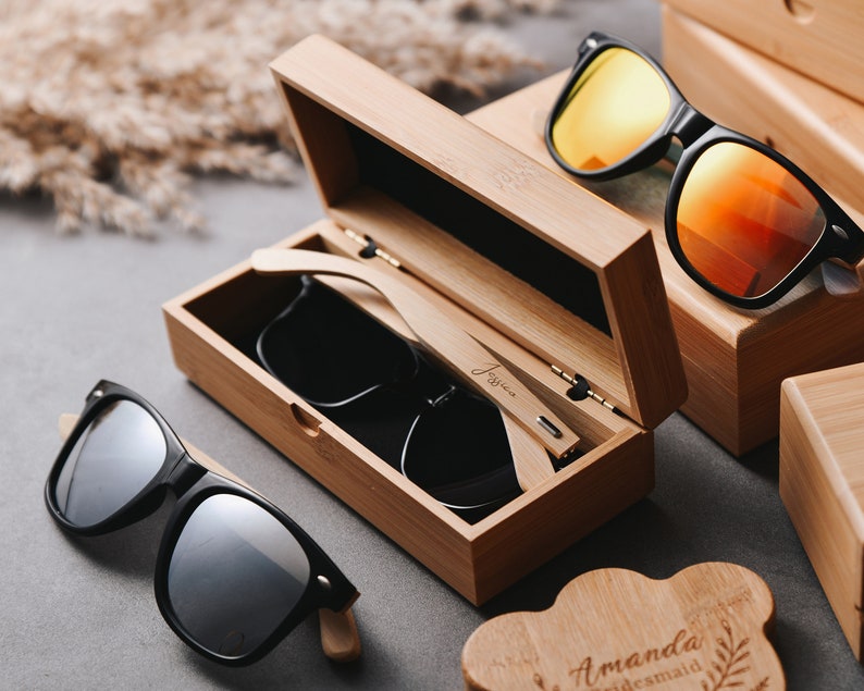 Custom Engraved Wooden Sunglasses, Personalized Groomsmen Gift Set, Trendy Best Man Proposal Idea, Unique Gift for Him image 8