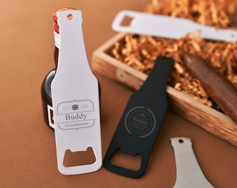 Personalized Groomsmen Gifts, Custom Gifts for Wedding Parties - Best Men Beer Bottle Openers - Name Engraved Wine Opener