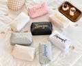 Personalized leather makeup storage bag, custom lettered makeup bag, bridesmaid gifts, bridal shower gifts, travel bags product logo