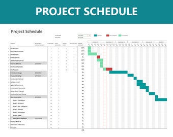 Excel Project Management Timeline Excel Gantt Chart Etsy