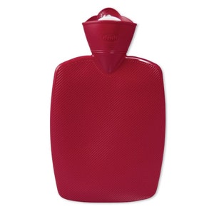1.8 Litre Classic Comfort Rubberless Traditional Hot Water Bottle Without Cover Perfect For Aches, Cramps & Pain Relief - Red