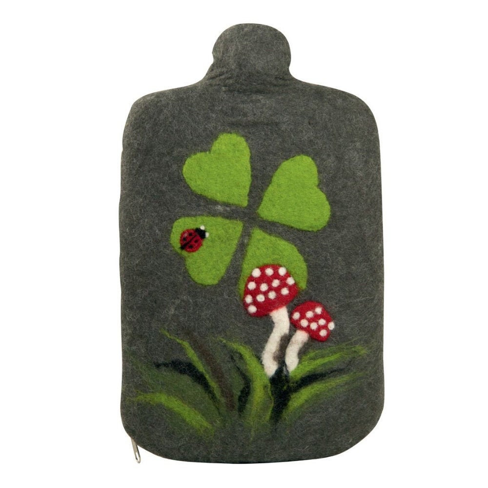 2 Litre Eco Sustainable Rubberless Hot Water Bottle With 100 Merino