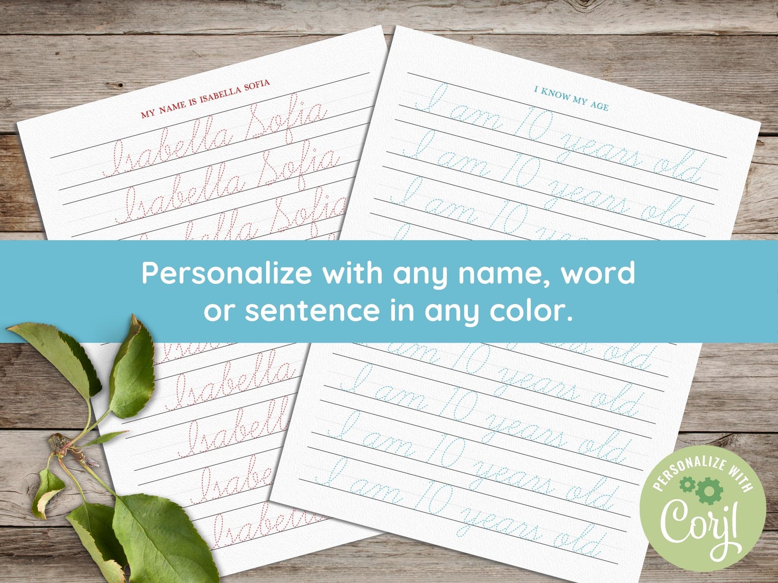 Cursive Handwriting Practice Sheet, Custom Name Tracing Worksheet ...