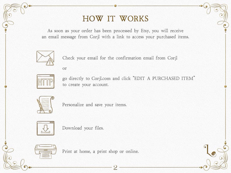 May include: A white background with black text explaining how to access and personalize purchased items. The text includes the phrase "EDIT A PURCHASED ITEM".