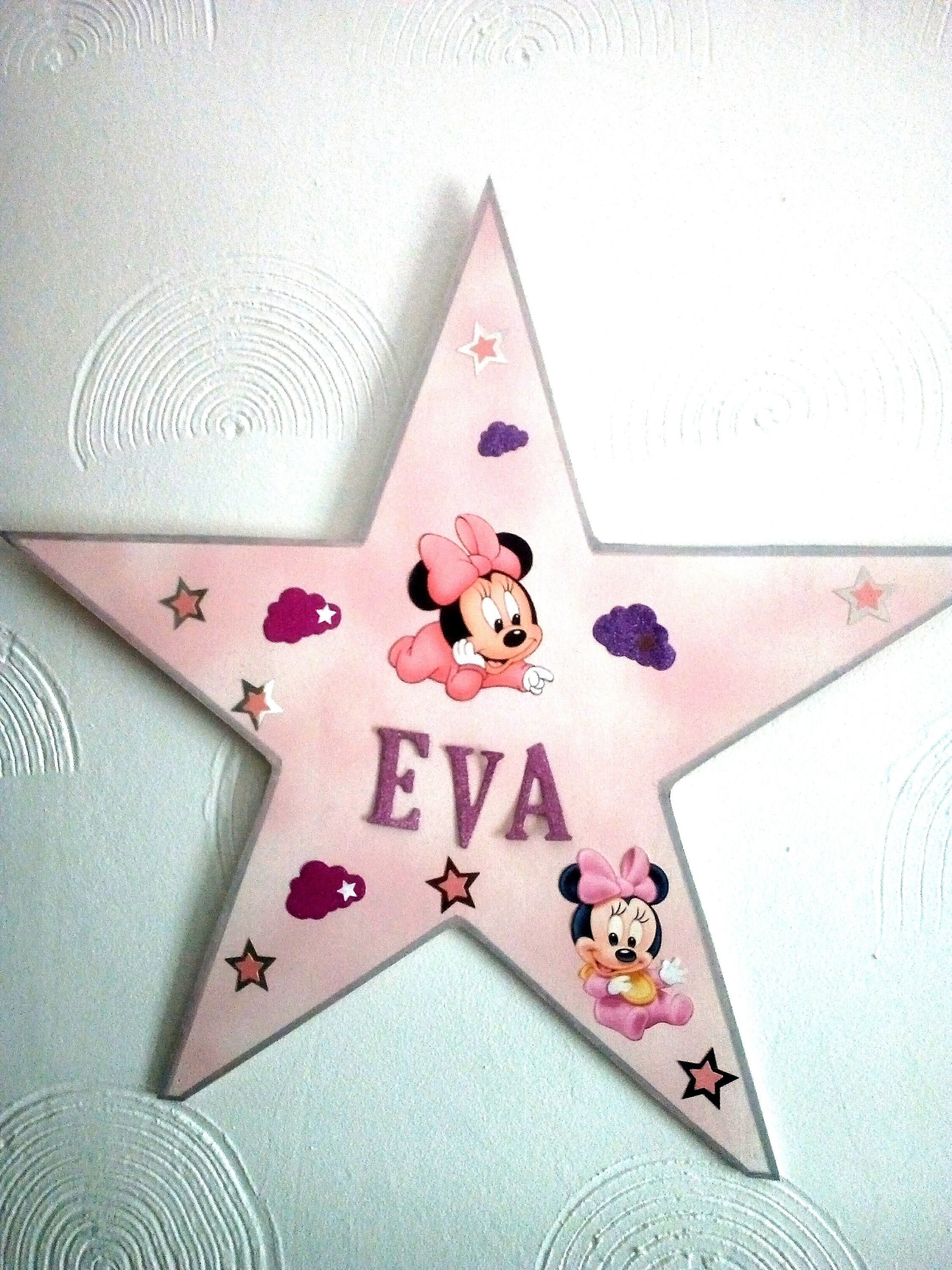 Décoration Murale Pour Chambre de Bébé, d'enfant , Étoile en Bois Personnalisée, Cadeau Naissance