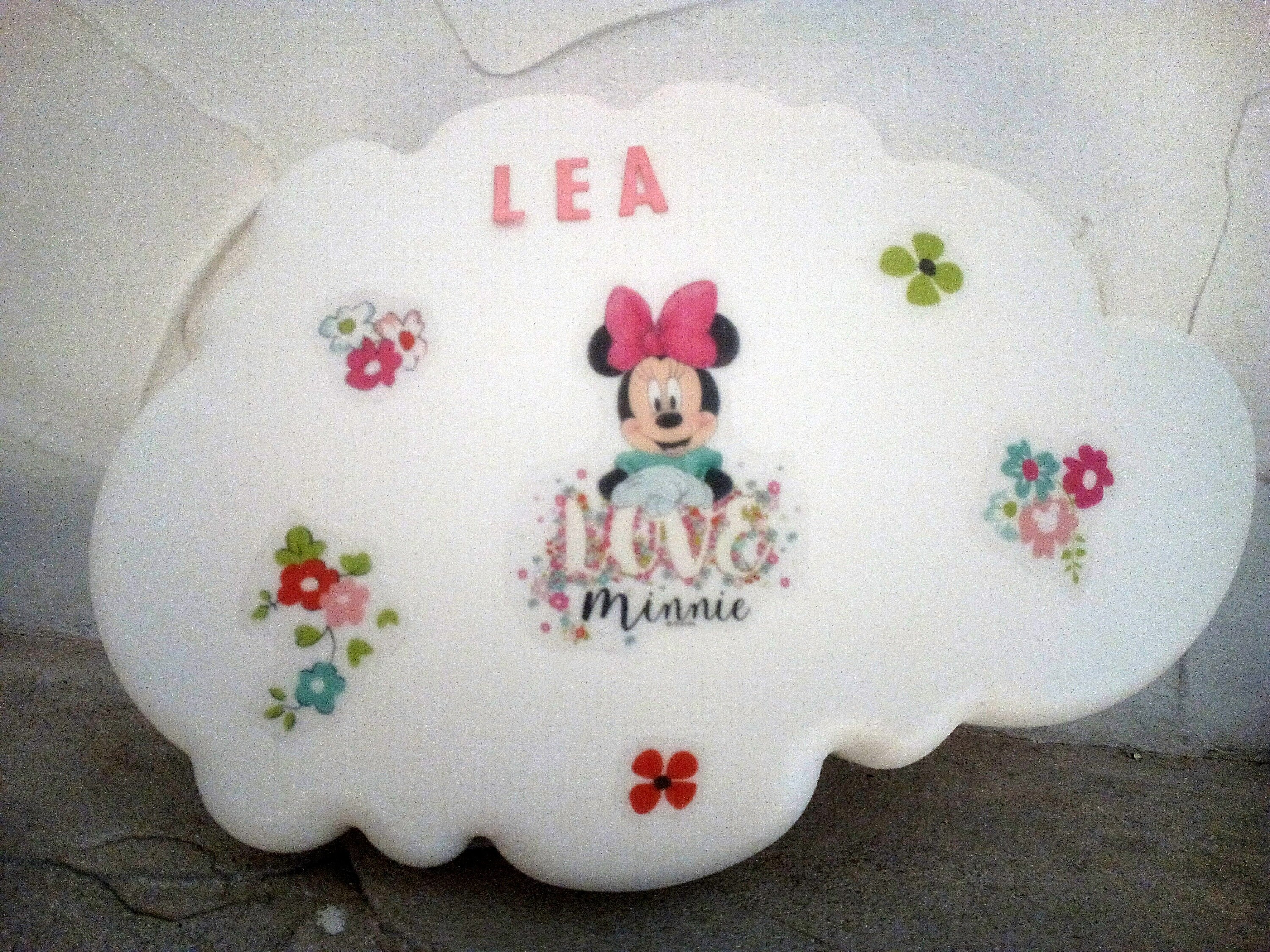 Applique Murale Thème Minnie Pour Décoration Chambre Enfant, Personnalisable