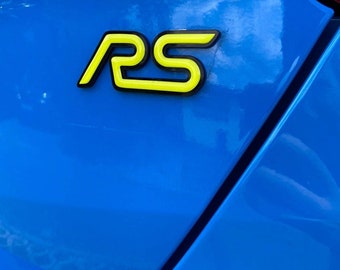 Emblèmes en gel 3D Ford Focus RS MK3 avec support dans la couleur souhaitée