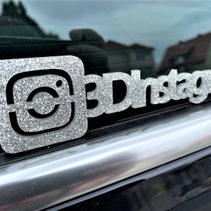 Custom 3D Instagram name lettering made of acrylic, set of 2