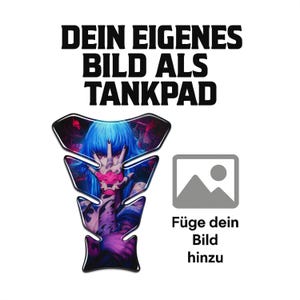 Motorcycle tank pad 3D tank protection with desired motif individually