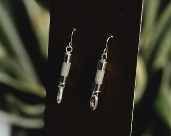 Porcupine Quill Dangle Earrings: Sterling Silver Handmade Jewelry