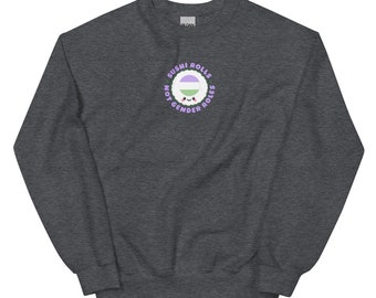 Sushi Rolls, Not Gender Roles Sweatshirt (Genderqueer Flag)