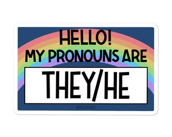 THEY/HE Name-tag Sticker