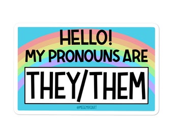 THEY/THEM Name-tag Sticker