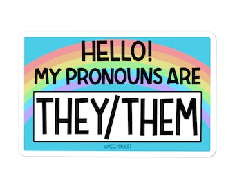 THEY/THEM Name-tag Sticker