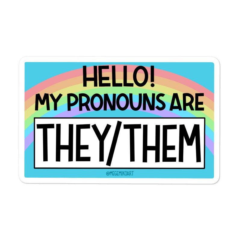 THEY/THEM Nametag Sticker Etsy