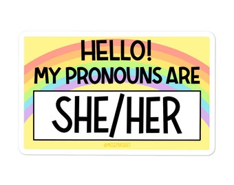 SHE/HER Name-tag Sticker
