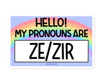 ZE/ZIR Name-tag Sticker