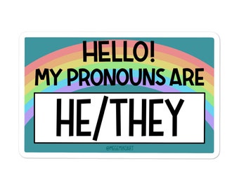 HE/THEY Name-tag Sticker