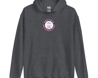 Sushi Rolls, Not Gender Roles Hoodie (Trans Flag)