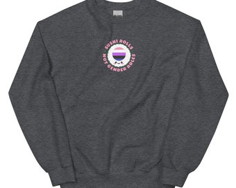 Sushi Rolls, Not Gender Roles Sweatshirt (Genderfluid Flag)