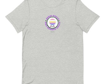 Sushibroodjes, geen genderrollen T-shirt (Bigender-vlag)