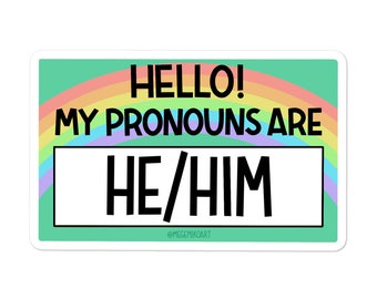 HE/HIM Name-tag Sticker