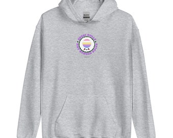 Sushi Rolls, Not Gender Roles Hoodie (Bigender Flag)